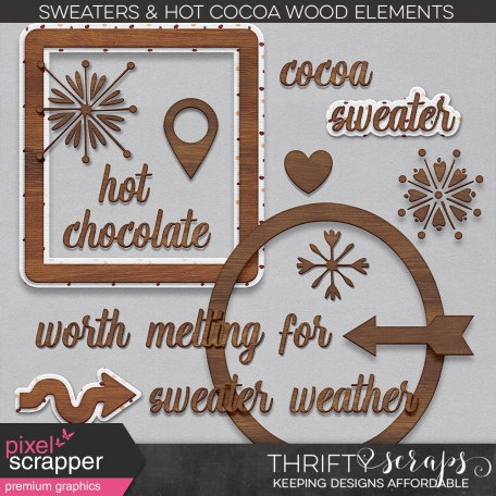 Sweaters and Hot Cocoa Wood Elements