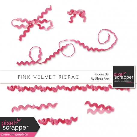 Pink Velvet Ricrac Ribbons Kit