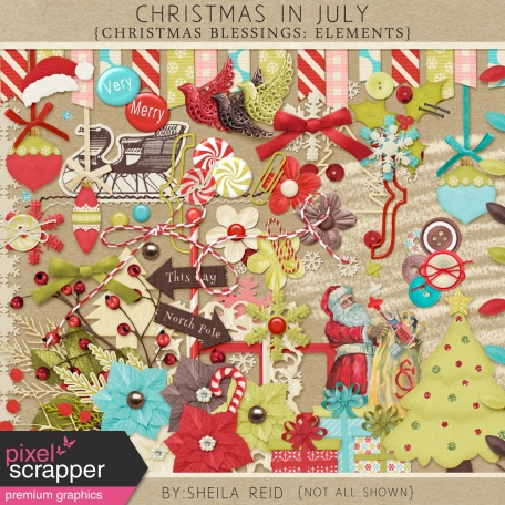 Christmas In July- Christmas Blessings Elements Kit