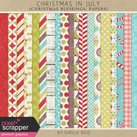 Christmas In July- Christmas Blessings Papers Kit