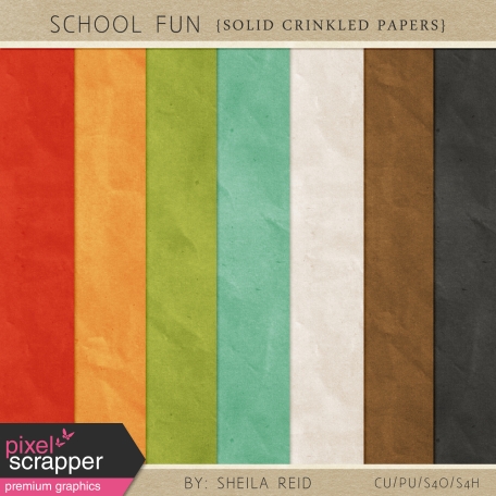 School Fun Crinkled Solid Papers Kit