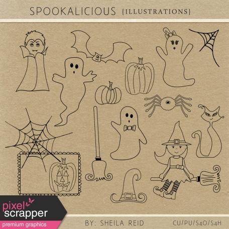 Spookalicious Illustrations Templates Kit
