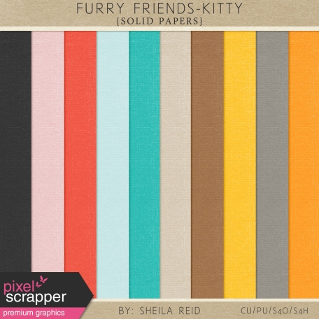 Furry Friends- Kitty Solid Papers Kit