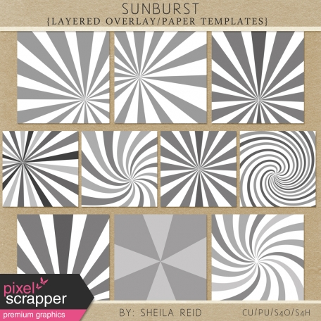 Sunburst Layered Overlay/Paper Templates Kit