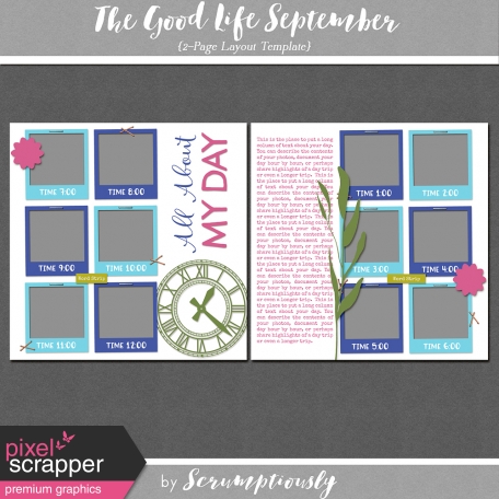 The Good Life: September 2-Page "Day in the Life" Layout Template Set