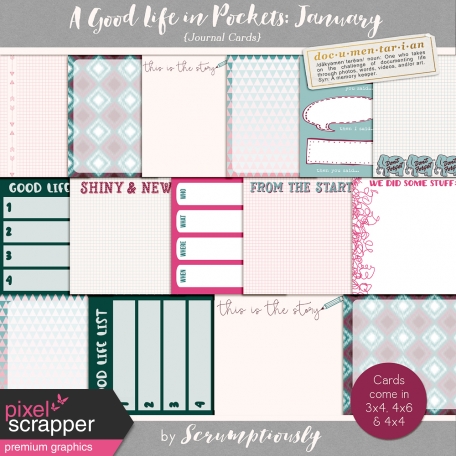 A Good Life in Pockets: January 2019 Journal Card Kit