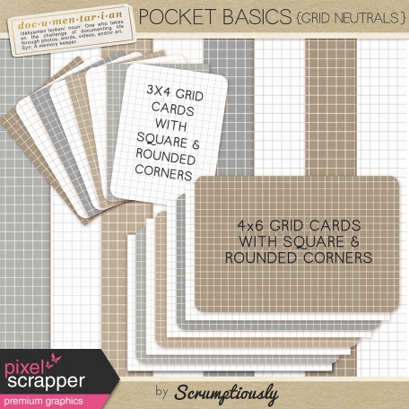 Pocket Basics Grid Neutrals Papers & Journal Cards