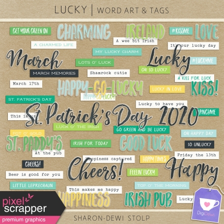 Lucky - Word Art & Tags