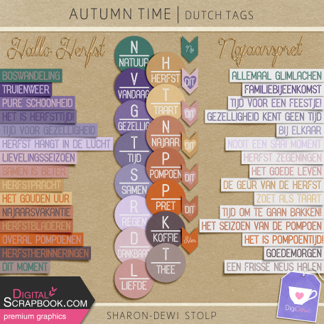 Autumn Time - Dutch Tags