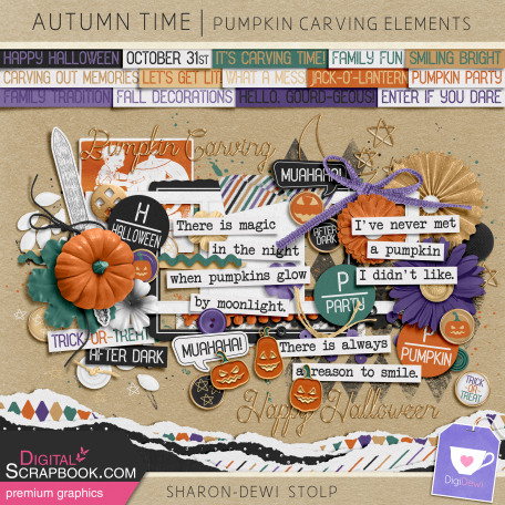 Autumn Time - Pumpkin Carving Elements