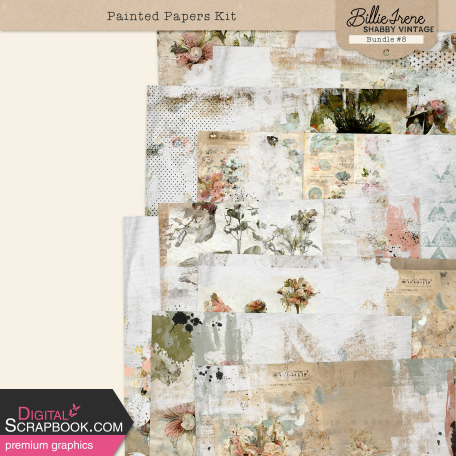 Shabby Vintage #8 Painted Papers Kit