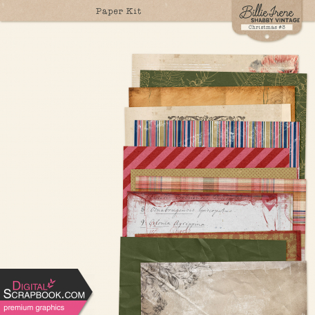 Shabby Vintage Christmas #3 Papers Kit