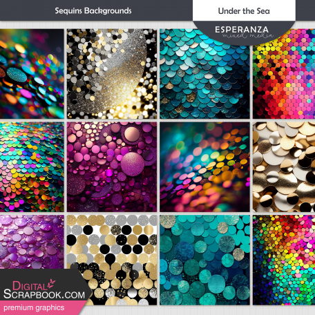 Under the Sea Sequins Backgrounds Kit