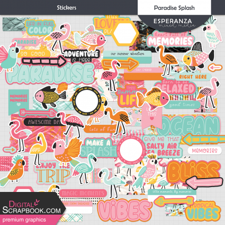 Paradise Splash Stickers Kit