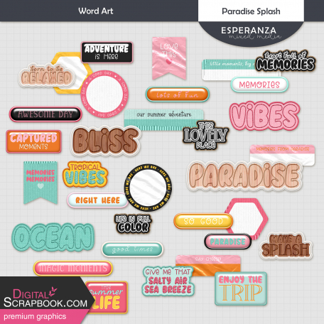 Paradise Splash Word Art Kit