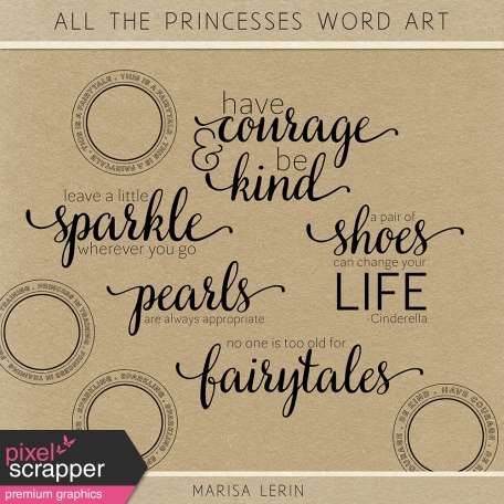 All the Princesses Word Art Kit