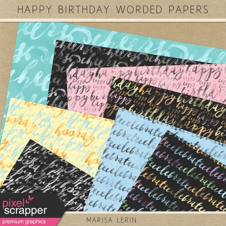 Happy Birthday Worded Papers Kit