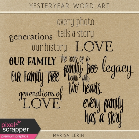 Yesteryear Word Art Kit