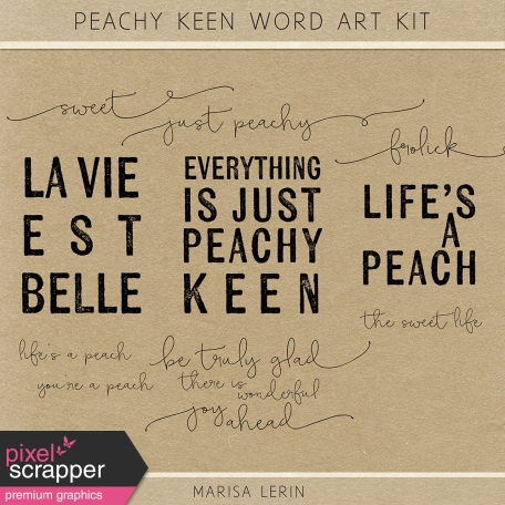 Peachy Keen Word Art Kit