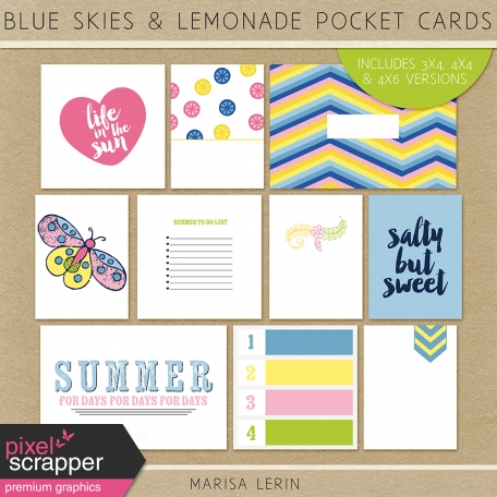 Blue Skies & Lemonade Pocket Cards Kit