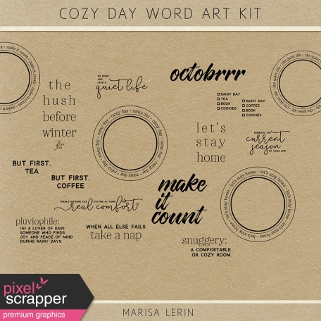 Cozy Day Word Art Kit