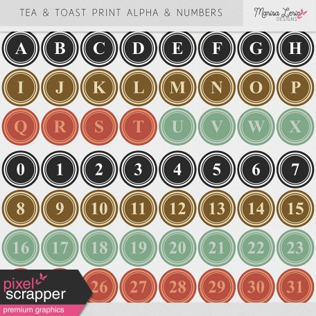 Tea & Toast Print Alphas & Numbers Kit