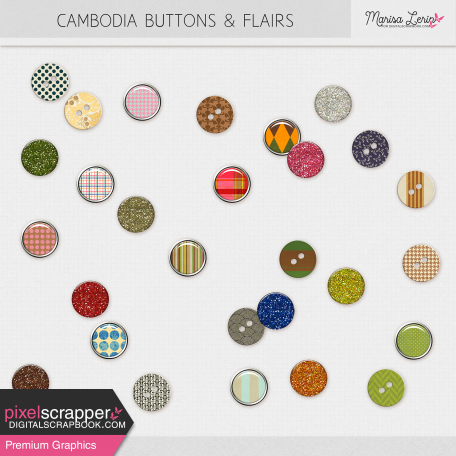 Cambodia Buttons & Flairs Kit