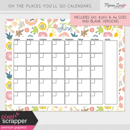 Oh The Places You'll Go Calendar Kit