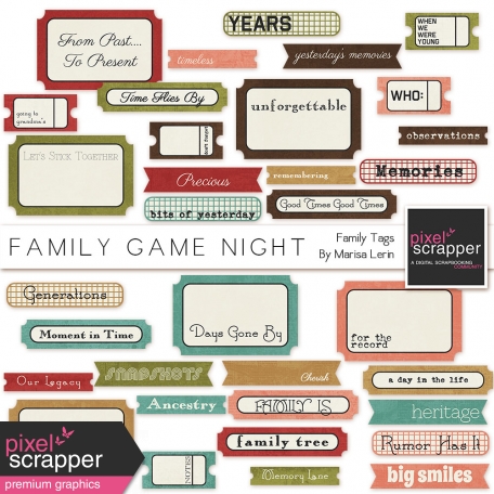 Family Game Night Family Tags Kit