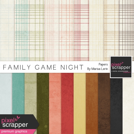 Family Game Night Solid Papers Kit