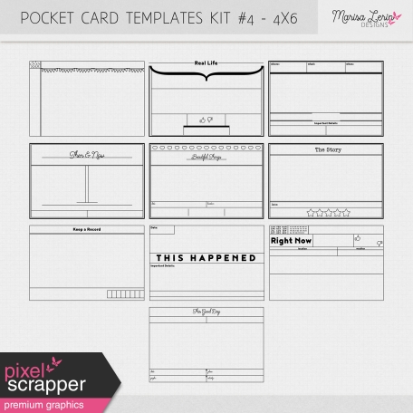 Pocket Card Templates Kit #4 - 4x6