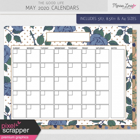 The Good Life: May 2020 Calendars Kit