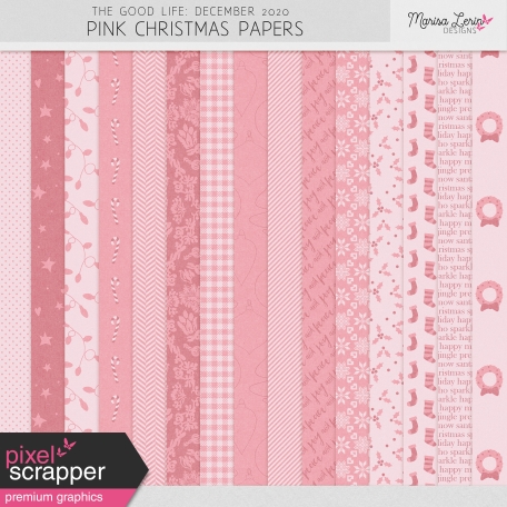 The Good Life: December 2020 Pink Christmas Papers Kit
