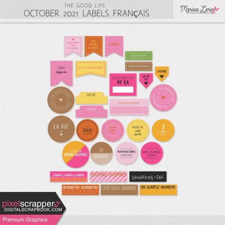 The Good Life: October 2021 Labels Français Kit