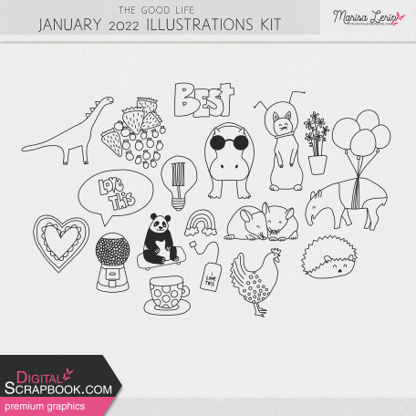 The Good Life: January 2022 Illustrations Kit