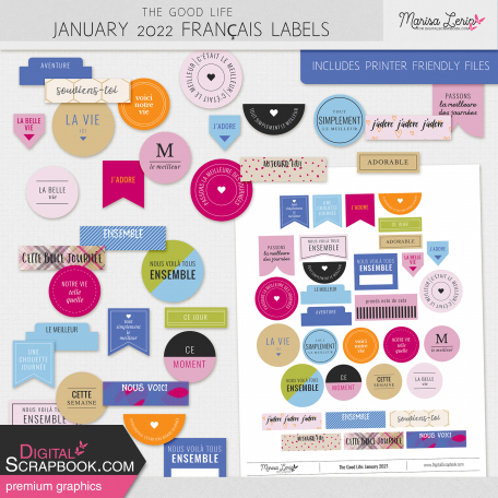 The Good Life: January 2022 Labels Français Kit