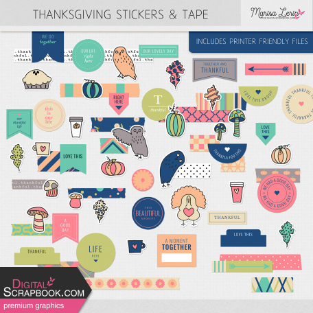 Thanksgiving Stickers & Tape Kit