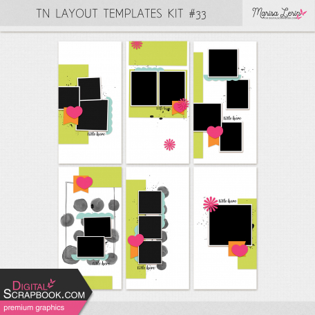 Travelers Notebook Layout Templates Kit #33