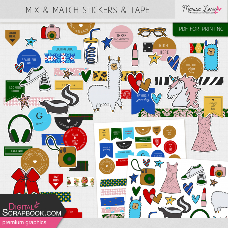 Mix & Match Stickers & Tape Kit