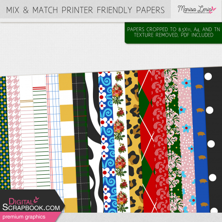 Mix & Match Printer Friendly Papers Kit