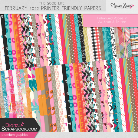 The Good Life: February 2022 Printer Friendly Papers Kit