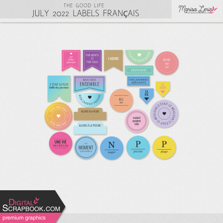 The Good Life: July 2022 Labels Français Kit