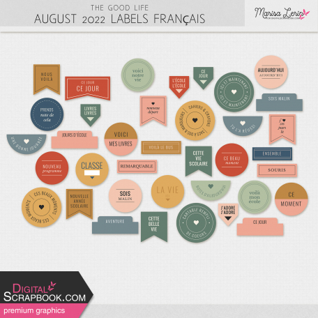 The Good Life: August 2022 Labels Français Kit