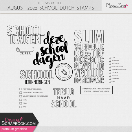 The Good Life: August 2022 School Dutch Stamps Kit