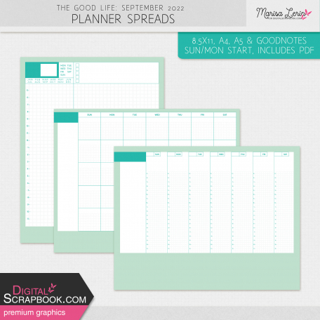 The Good Life: September 2022 Planner Spreads Kit