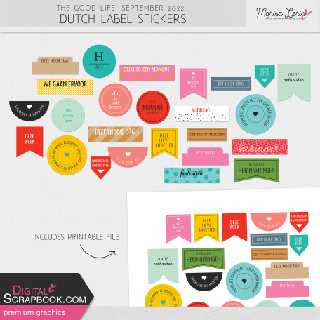 The Good Life: September 2022 Dutch Labels Kit