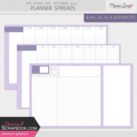 The Good Life: October 2022 Planner Spreads Kit