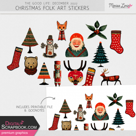 The Good Life: December 2022 Folk Art Stickers Kit