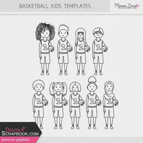 Basketball Kids Templates Kit