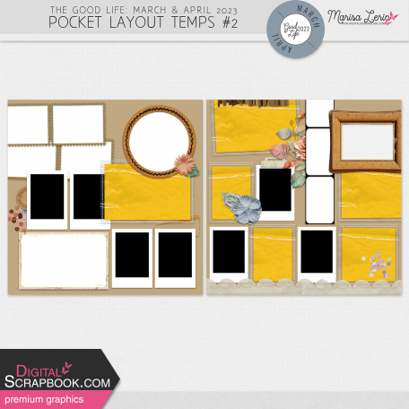 The Good Life: March & April 2023 Pocket Layout Templates Kit #2